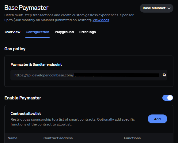 Smart Accounts configuration